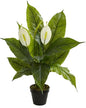 Nearly Natural 26” Spathiphyllum Artificial (Real Touch) Silk Plants Green