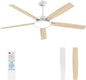 TALOYA Large Ceiling Fans with Lights and Remote, Reversible Quiet DC Motor, 6 Speeds, 3CCT, Dimmable, 62 inch White Modern Ceiling Fan for Patios, Living room, Bedroom, Farmhouse, Indoor, Outdoor