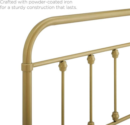 Modway MOD-6153-GLD Sage Full Metal Headboard, Gold