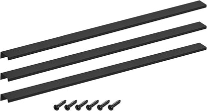 uxcell Cabinet Finger Edge Pull, 3pcs 600mm/23.62 Aluminum Alloy Back Mount Hidden Cabinet Pulls Concealed Handle for Home Kitchen Drawer Cabinet, Black