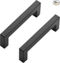 Ravinte 10 Pack Black Cabinet Pulls 4 Inch Square Cabinet Handles Matte Black Kitchen Hardware for Cabinet Square Drawer Pulls