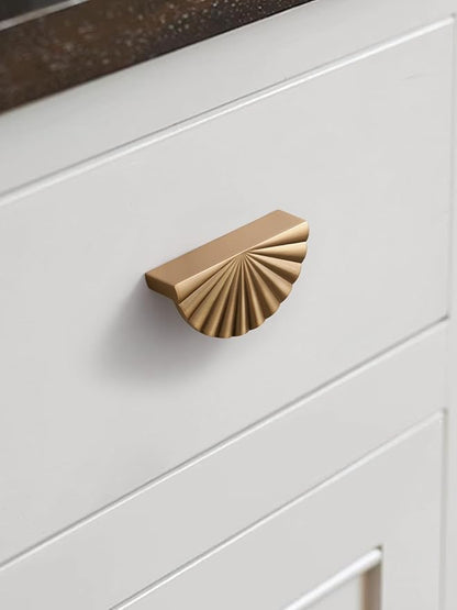 2 Pack Champagne Bronze Cabinet Pulls 3" Hole Center Cup Flat Drawer Pulls Kitchen Cupboard Bathroom Dresser Cabinet Hardware Handles Zinc Alloy