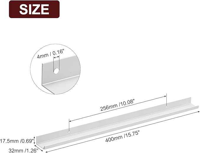 uxcell Cabinet Finger Edge Pull, 8pcs 400mm / 15.75" Aluminum Alloy Back Mount Hidden Cabinet Pulls Concealed Handle for Home Kitchen Drawer Cabinet, Silver
