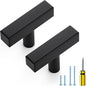 Ravinte Black Cabinet Handles 10 Pack Matte Black Square Cabinet Pulls Kitchen Hardware 2 inch Overall Length Kitchen Drawer Pulls