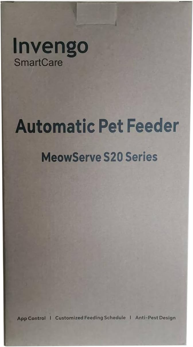 Cat Feeder Automatic - Cat Food Dispenser MeowServe S20, Auto Dog Feeder with Stainless Steel Bowl, 5L Pet Feeder with Patented Anti-Jam Port, App, Dual Lock Lid, Dual-Band WiFi & Power, White-Mewly Pet