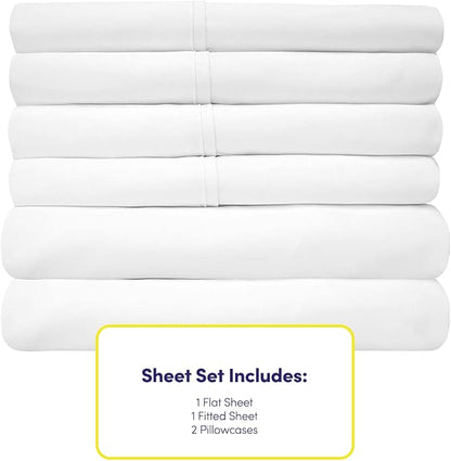 Twin Size Bed Sheets - 4 Piece 1500 Supreme Collection Fine Brushed Microfiber Deep Pocket Twin Sheet Set Bedding - 1 EXTRA PILLOW CASES, GREAT VALUE, Twin, White