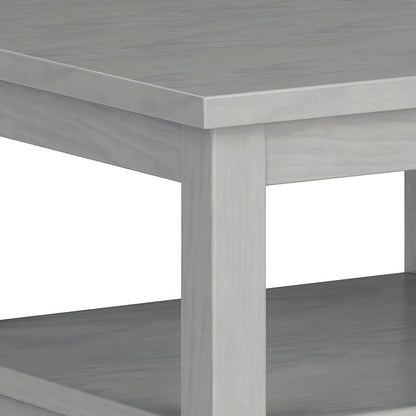 SIMPLIHOME Warm Shaker SOLID WOOD 20 Inch Wide Rectangle Transitional End Side Table in Fog Grey, For the Living Room and Bedroom