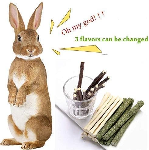 150g 3 Types of Combined Chew Toys Molar Sticks Sweet Bamboo Apple Branch Timothy Grass for Pets Chinchilla Squirrel Gerbil Hamster Squirrel Guinea Pigs-Mewly Pet