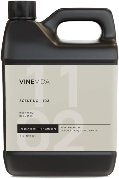 VINEVIDA [32 Fl Oz] Scent NO. 1102 Fragrance Oil for Cold Air Diffusers, Aromatic Notes of Lychee Peony Sandalwood, Essential Oils for Diffuser Oil Refill & Air Freshener Room Spray