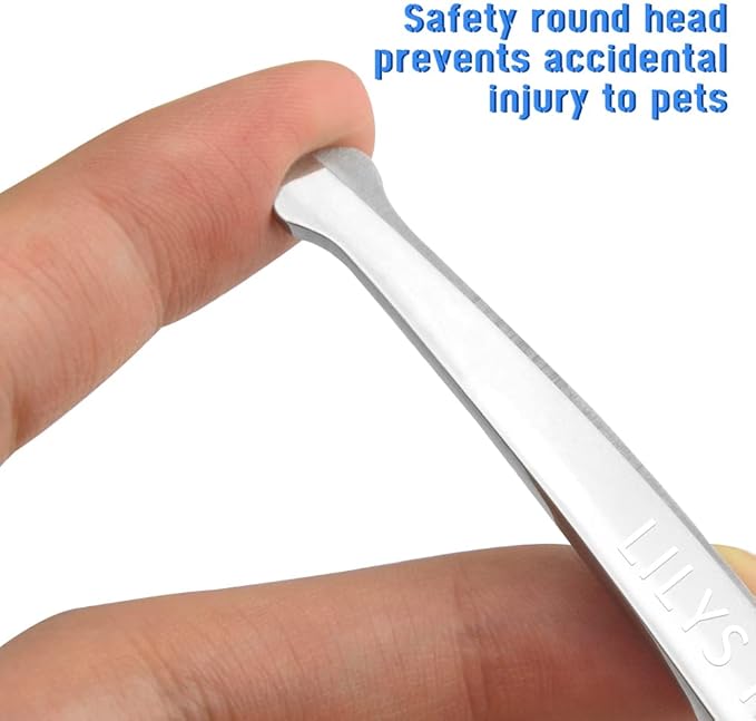 LILYS PET 6.5" Right-handed Pet Round-Tip Grooming Stainless steel Safety Grooming for Dogs and Cats (Curved Scissor)-Mewly Pet