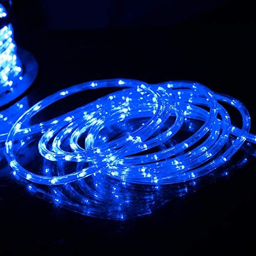 100 Feet 720 LED Rope Lights,2-Wire Low Voltage Waterproof Blue Rope Lights Outdoor,Indoor Background Lighting Idear for Deck,Trees,Bridges,Eaves,Pool,Wedding Use(Blue)
