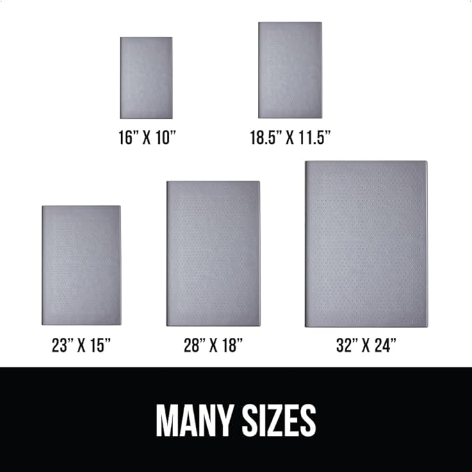 GORILLA GRIP 100% Waterproof Raised Edge BPA Free Silicone Pet Feeding Mat, Dog Cat Food Mats Contain Spills Protects Floors, Placemats for Cats and Dogs Water Bowl, Pets Accessories 18.5x11.5 Gray-Mewly Pet