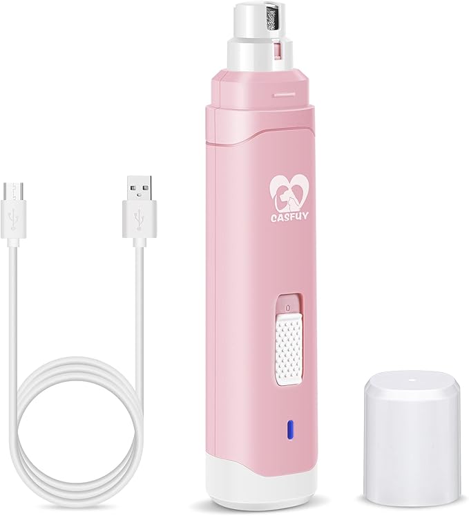 Casfuy Dog Nail Grinder Upgraded - Professional 2-Speed Electric Rechargeable Pet Nail Trimmer Painless Paws Grooming & Smoothing for Small Medium Large Dogs & Cats-Mewly Pet