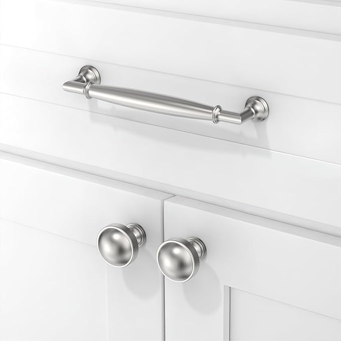 10 Pack Brushed Satin Nickel Cabinet Pulls 5 Inch(128mm) Kitchen Cabinet Handles Solid Zinc Alloy Cabinet Hardware Drawer Pulls