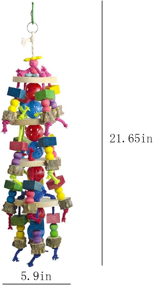 Deloky Large Parrot Toys - Natural Wood Large Bird Chewing Toys Suggested for Macaws cokatoos,African Grey and a Variety of Large Amazon Parrots-Mewly Pet