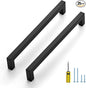 Ravinte 25 Pack Black Cabinet Pulls 8 Inch Square Kitchen Cabinet Handles Matte Black Kitchen Hardware for Drawer Pulls Drawer Handles Come with Screwdriver