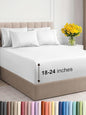 Extra Deep Full Sheet Set - 6 Piece Breathable and Cooling Sheets - Hotel Luxury Bed Sheets Set - Easy & Secure Fit - Soft, Wrinkle Free and Comfy Sheets Set - White Sheet Set with Extra Deep Pockets