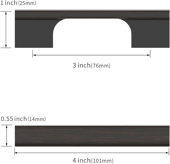 Asidrama 10 Pack 3 Inch(76mm) Oil Rubbed Bronze Kitchen Cabinet Handles, Cabinet Pulls Kitchen Cabinet Hardware for Cupboard Drawer Pulls