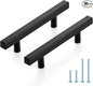 JOY DECOR 30 Pack 3-1/2 Inch Matte Black Square Cabinet Handles Stainless Steel Cabinet Hardware Pulls for Kitchen and Drawers with 6 Inch Overall Length