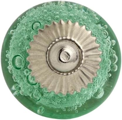 Perilla Home Set of 6 Crystal Bubble Glass Knob for Kitchen Cabinets - Crystal Glass Handles and Pull Knob for Dresser Drawer | Living Room | Kitchen | Bathroom | Closet Cupboard Furniture