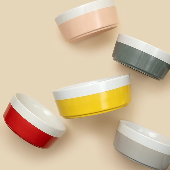 Waggo Dipper Ceramic Dog Bowl for Small and Large Breeds - Heavyweight and Durable Pet Food and Water Dish Crock, Dishwasher Safe, Modern (Mint, Medium)-Mewly Pet