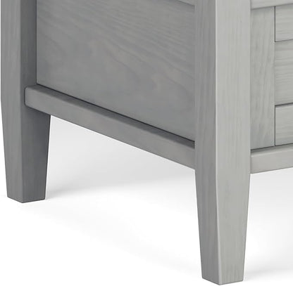 SIMPLIHOME Warm Shaker SOLID WOOD 20 Inch Wide Rectangle Transitional End Side Table in Fog Grey, For the Living Room and Bedroom