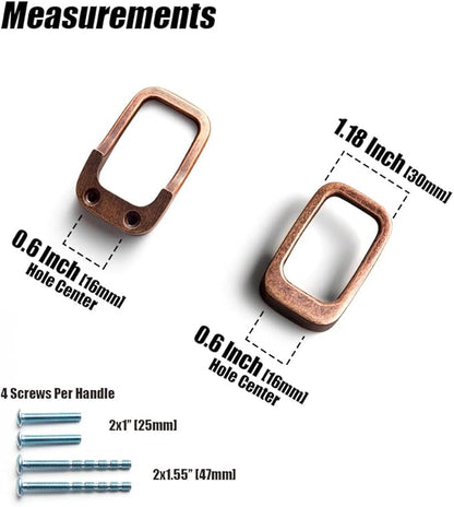 Goo-Ki Antique Copper Cabinet Pulls with 0.6'' (16MM) Hole Centers,Retro Zinc Alloy Drawer Pulls for Drawer,Wardrobe,Cupboard,6 Pack…