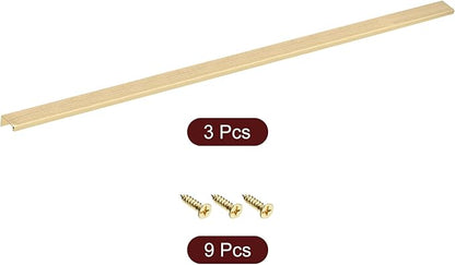 uxcell Cabinet Finger Edge Pull, 3pcs 800mm/31.5 Aluminum Alloy Back Mount Hidden Cabinet Pulls Concealed Handle for Home Kitchen Drawer Cabinet, Gold