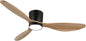 reiga 52" Natural Wood Ceiling Fan with Light and Remote, 3 Blade Flush Mount Low Profile Ceiling Fan for Bedrooom Living Room, Quiet DC Motor