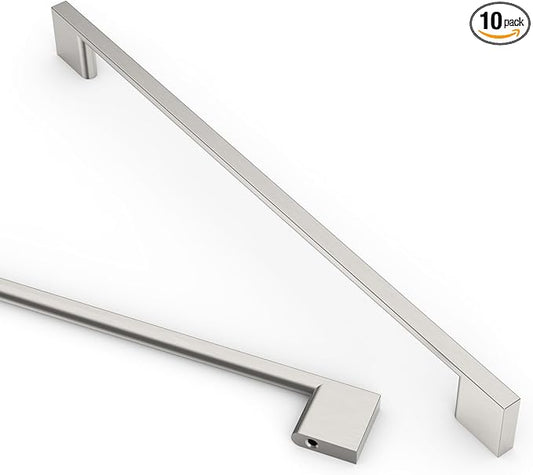 Asidrama 10 Pack 10 Inch(256mm) Brushed Satin Nickel Kitchen Cabinet Handles, Cabinet Pulls Kitchen Cabinet Hardware for Cupboard Drawer Pulls