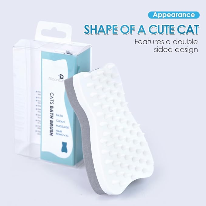 Mooncat Cat Grooming Brush - For Shedding, Long or Short Haired Cats, Removes Mats, Tangles, and Loose Fur - Massage Comb for Indoor Kittens-Mewly Pet