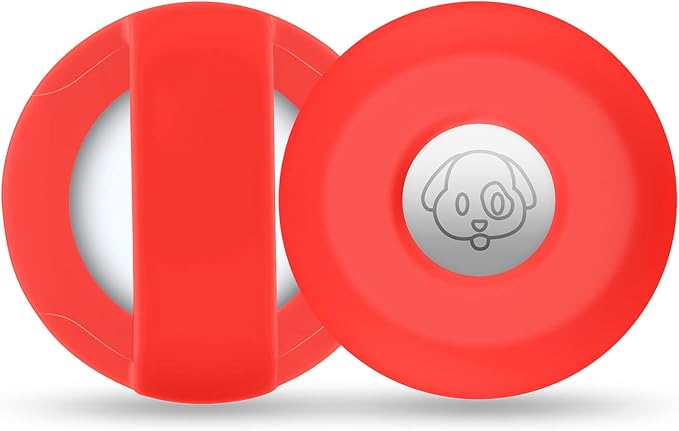 Airtag Holder for Dog Collar, Cibaabo Silicone Air Tag Case Cover Compatible with Apple Airtags for 0.8-1.2inch Cat Pet Collar Harness Loop-Mewly Pet