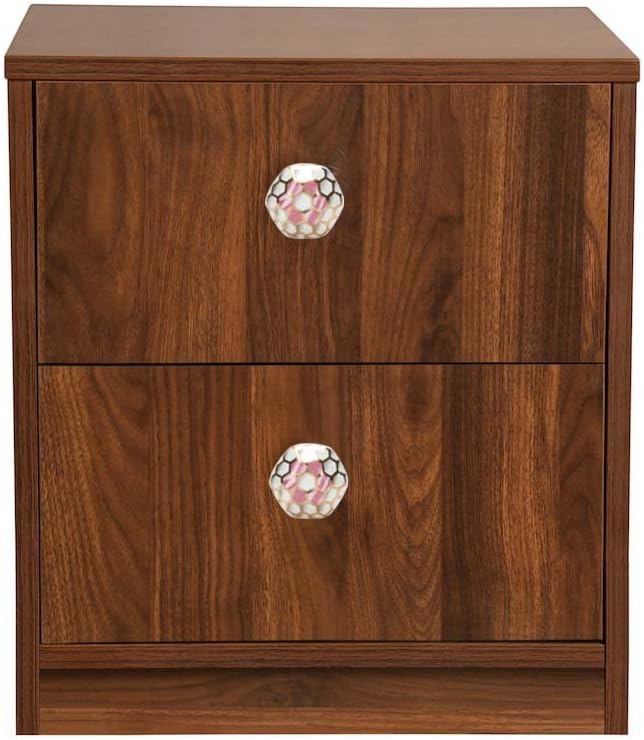 Perilla Home Set of 6 Ceramic Knobs Decorative Knobs for Room Kitchen Cabinet Hardware Cupboard Door Knobs Dresser Wardrobe and Drawer Pulls (Pink & White)