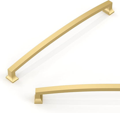 10 Pack Brushed Gold Cabinet Pulls 10 Inch(254mm) Kitchen Cabinet Handles Solid Zinc Alloy Cabinet Hardware Drawer Pulls