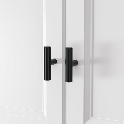 homdiy Black Cabinet Handles 20Pack Single Hole Kitchen Drawer Pulls and Knobs Stainless Steel Cabinet Hardware for Bathroom, Cupboard