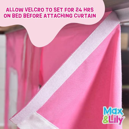 Max & Lily Underbed Curtain for Low Bunk Bed/Low Loft Bed, Play Curtain for Kids, Cotton Privacy Curtain for Bottom Bunk, 2 Panel Curtain Set Purple/White