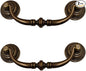2PCS Retro Dresser Drawer Drop Bail Pulls Handles Classic Metal Swing Handles Hole Centers for Kitchen Bedroom Decoration (Brass)
