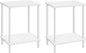 HOOBRO End Tables Set of 2, Small Side Table, Nightstand with 2-Layer Storage Shelves, Sofa Table for Small Spaces, Living Room, Bedroom, Stable Frame, Easy Assembly, White WW09BZP201