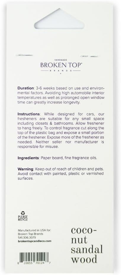 Coconut Sandalwood Car Air Freshener - 4 Pack-Mewly Pet