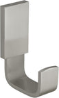 BESy Clothes Hook Single Towel Hooks for Bathroom Kitchen Garage Square Style Robe Hooks Coat and Hat Hook, Self Adhesive with Glue or Wall Mounted with Screws, Stainless Steel，Brushed Nickel