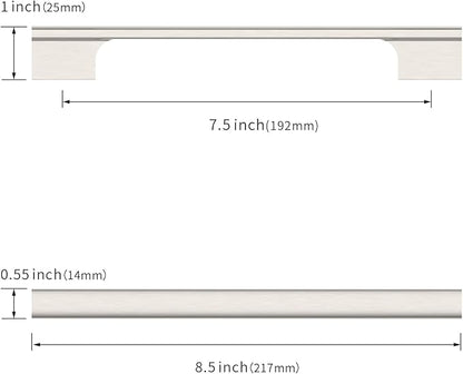Asidrama 10 Pack 7.5 Inch(192mm) Brushed Satin Nickel Kitchen Cabinet Handles, Cabinet Pulls Kitchen Cabinet Hardware for Cupboard Drawer Pulls