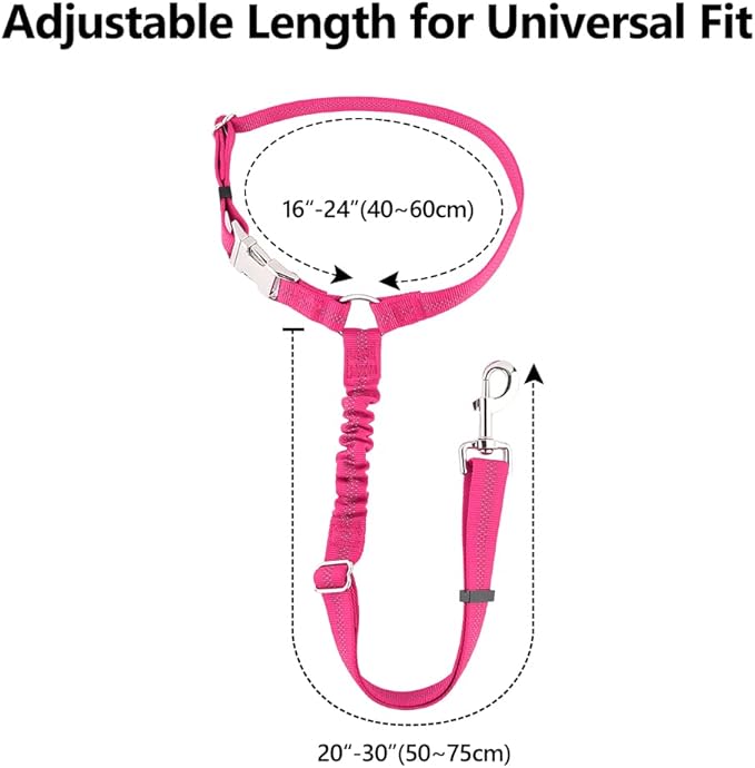 Plutus Pet Dog Seat Belt for Car Headrest, Reflective and Adjustable Restraint with Elastic Bungee for Safety, Vehicle Seatbelt Harness for Small Medium Large Dogs and Cats-Mewly Pet