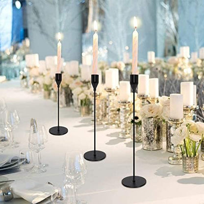 Matte Black Candlestick Holders, Set of 6 Candle Holders for 3/4" Taper Candles&Led Modern Metal Candle Stands Decorative Table Centerpieces for Wedding Party Church,Decorative Fitting