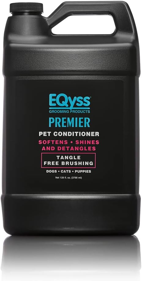 EQyss Premier Pet Conditioner - Moisturizes, Softens, & Conditions Dry Coat & Hair, Detangles & Adds Shine - for all Dogs, Cats, Puppies (128 oz)-Mewly Pet