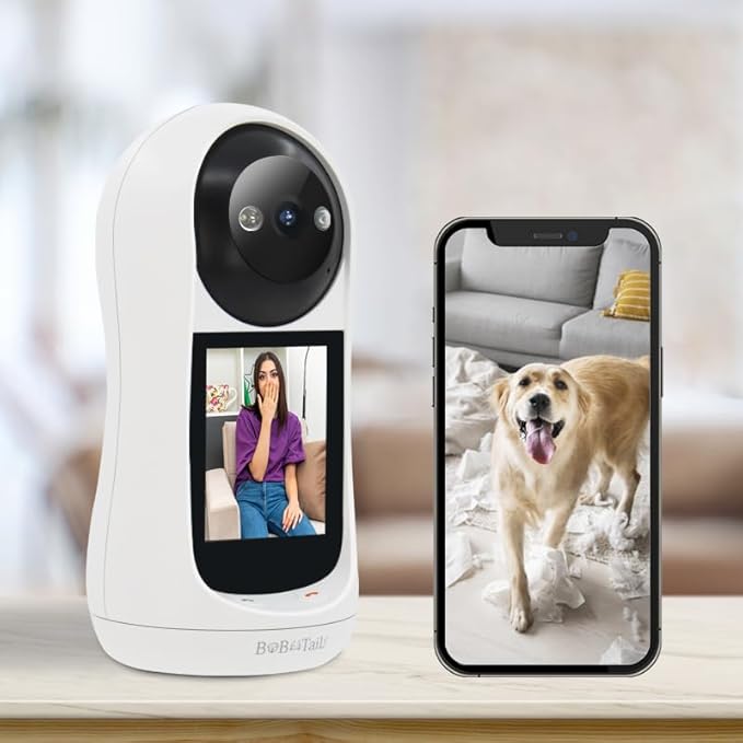 Pet Camera with 2-Way Audio, 5MP Lens, Motion Tracking, 360° Vision, Human Detection-Mewly Pet