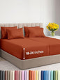 Extra Deep Split King Sheet Set - 7 Piece Breathable & Cooling Sheets - Hotel Luxury Bed Sheets Set - Easy Fit - Soft, Wrinkle Free & Comfy Sheets Set - Terracotta Sheet Set with Extra Deep Pockets