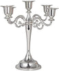 Black Candelabra Candle Holders for Pillar Candles 10.6 inch Tall, 5 Candle Candlestick Holder for 1/2-1 inch Taper Candles Halloween Candelabra Decoration Easy Assembly (Silver)