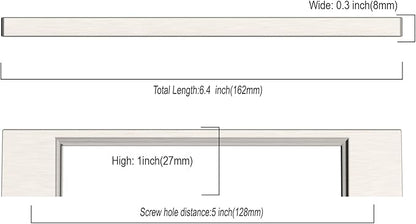 Asidrama 10 Pack 5 Inch(128mm) Brushed Satin Nickel Kitchen Cabinet Handles, Cabinet Pulls Kitchen Cabinet Hardware for Cupboard Drawer Pulls
