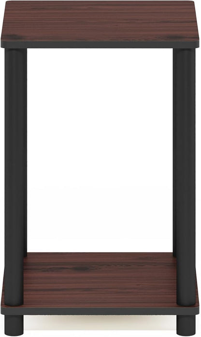 Furinno Turn-N-Tube End Table, Dark Cherry/Black , 1-Pack