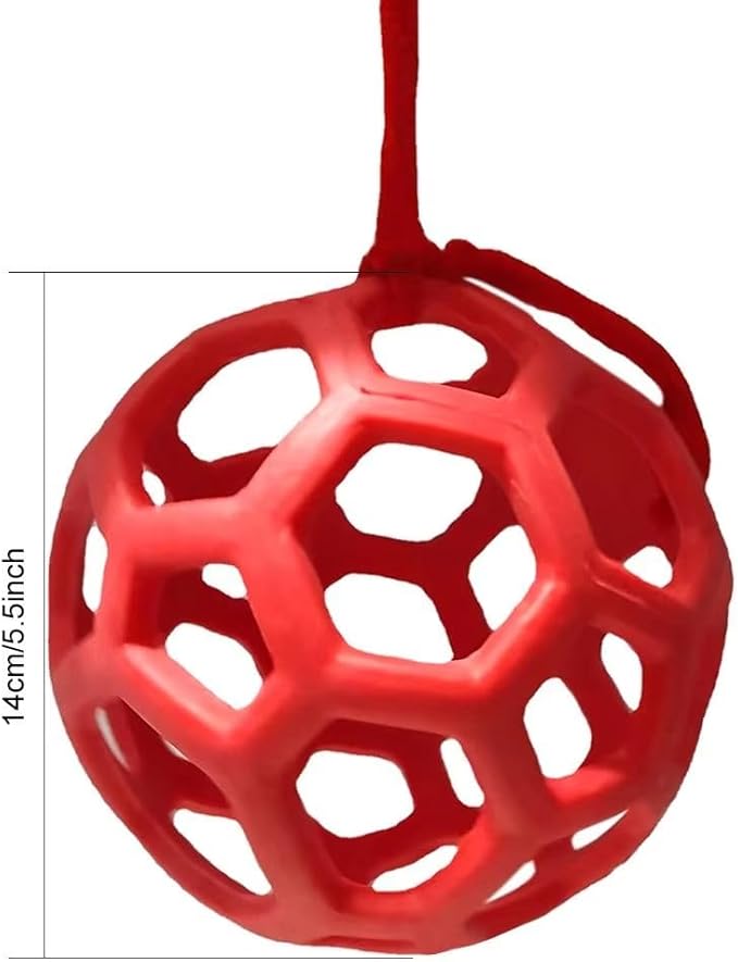 3PCS Hay Feeder Ball Toy for Horses, Goats & Livestock – Rainbow Colors with Hanging Red Cord, Stress Relief & Boredom Prevention (Green, Blue, Red)-Mewly Pet
